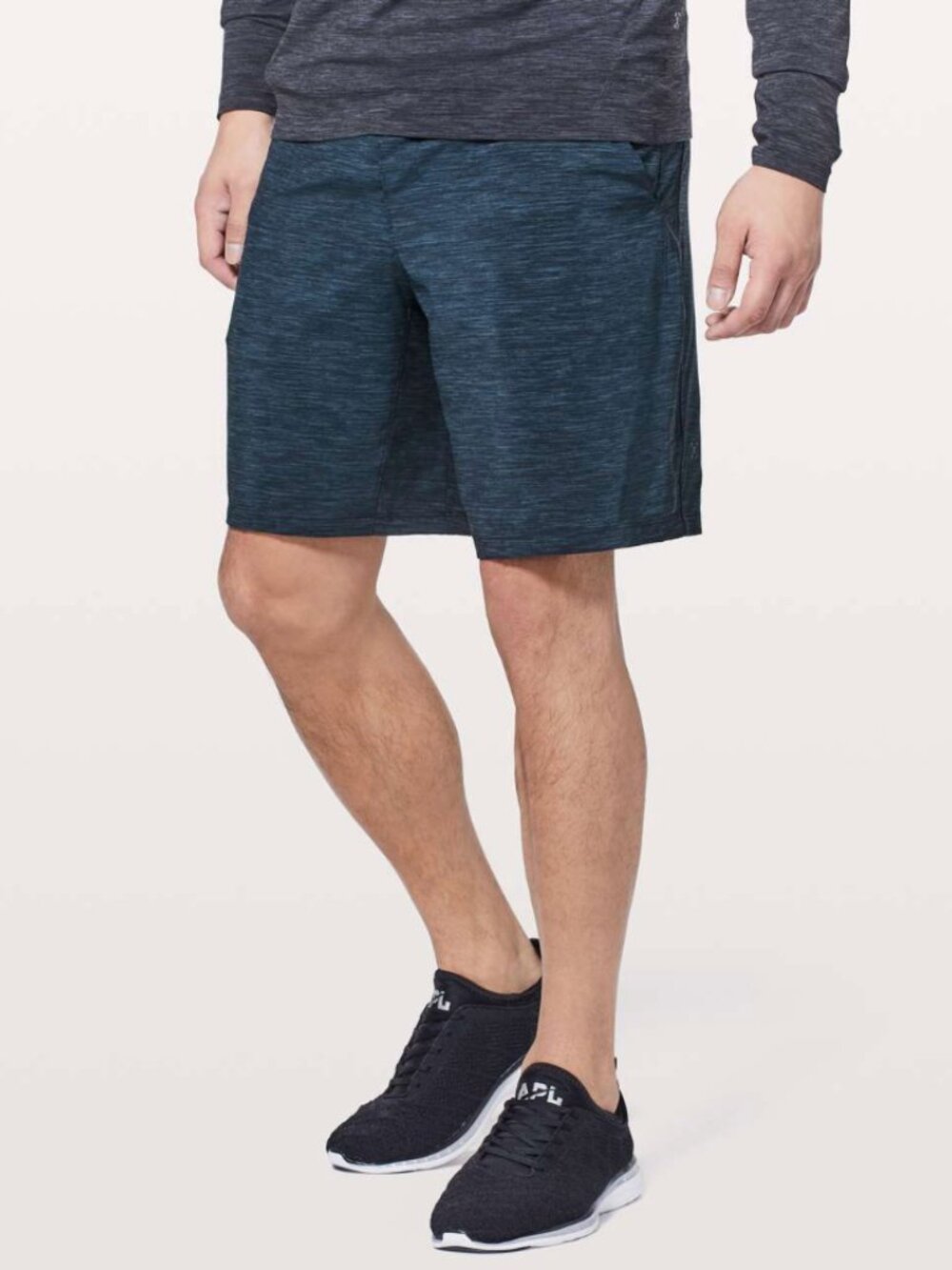 Lululemon Pace Breaker Short 9" M7AAYS Heather Allover Iron Blue True Navy Large